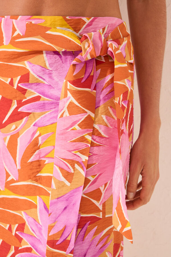 Women'secret Pareo midi textura tropical estampado