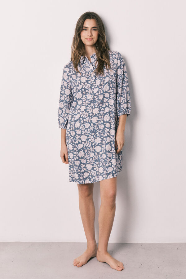 Women'secret Camisola larga viscosa estampado flores rosa estampado