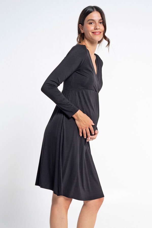 Ohma! Vestido premamá evasée negro