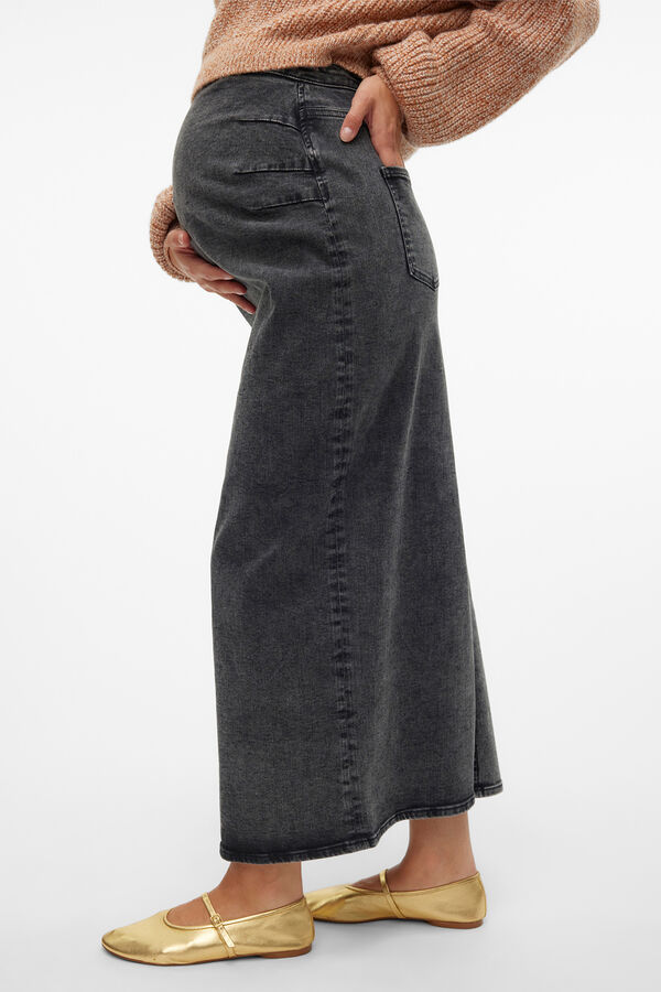 Mamalicious Saia jeans longa maternity  cinzento
