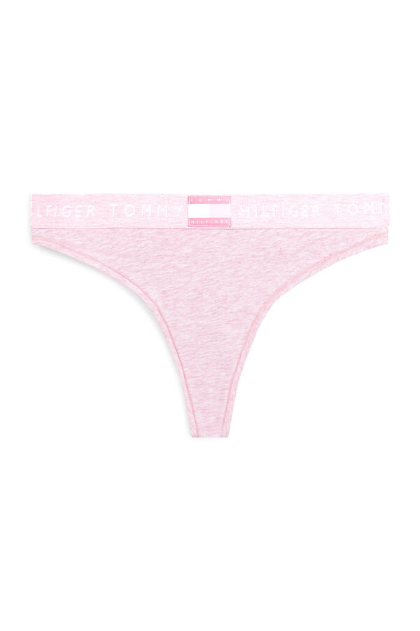 Tommy Hilfiger Tanga algod&oacute;n con bandera al tono rosa
