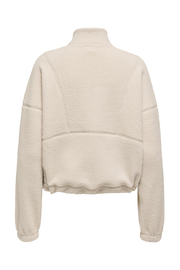 Only Play Sudadera Teddy cuello alto gris