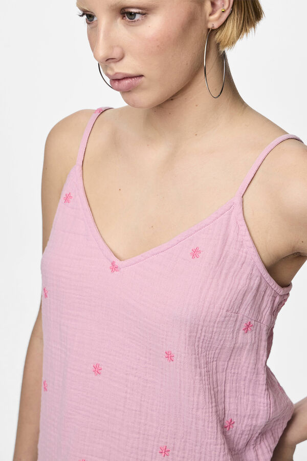Pieces Top de tirantes y dibujo de estrellas rosa