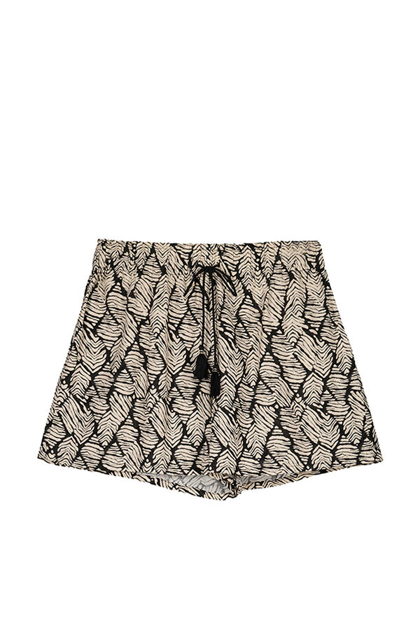 Women'secret Pantal&oacute;n corto estampado negro negro