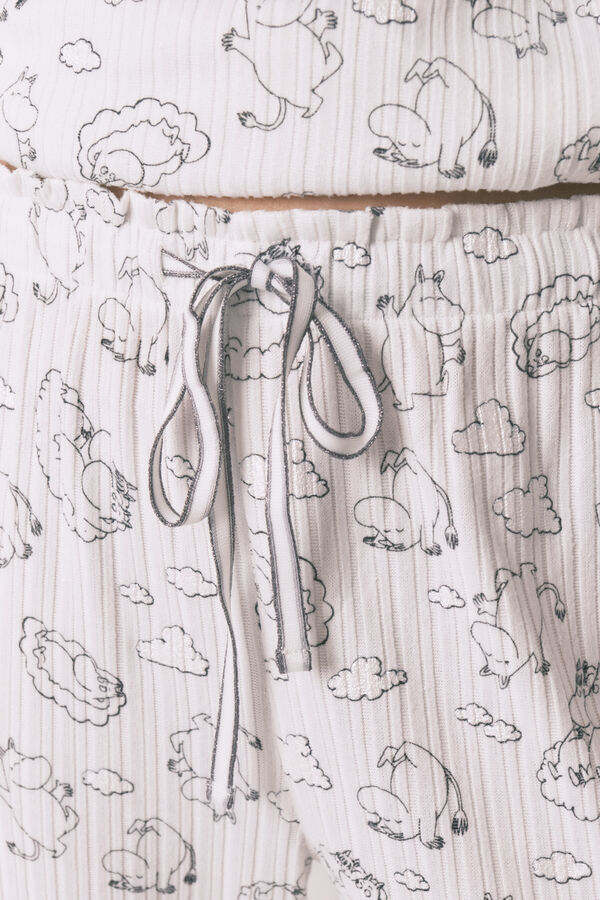 Women'secret Pijama largo canal&eacute; soft blanco estampado Moomin blanco