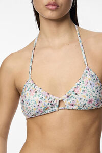 Pieces Top de bikini con estampado de flores