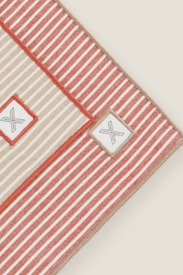 Textura Set 2 servilletas algod&oacute;n rayas nude