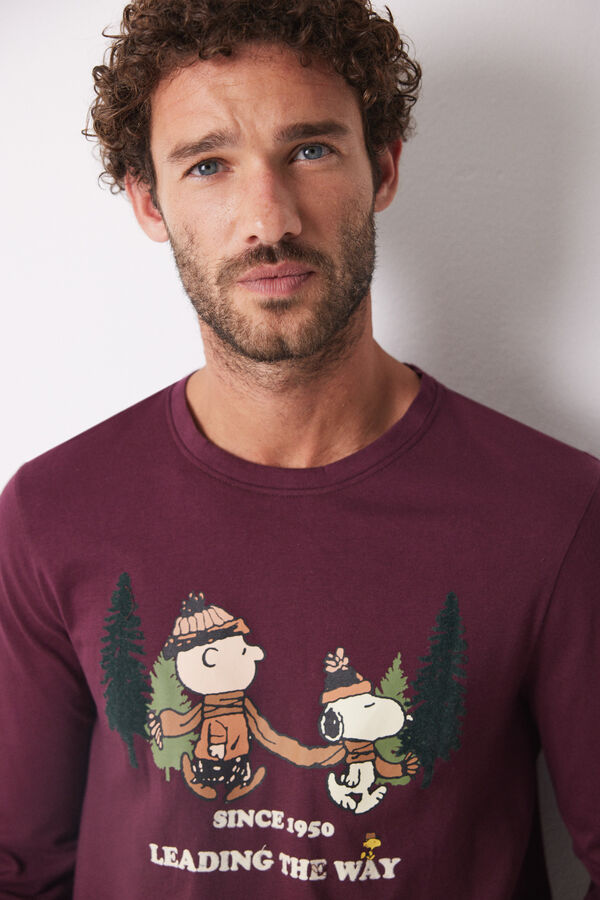 Women'secret Pijama longo masculino 100% algod&atilde;o "Snoopy" vermelho