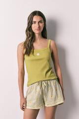 Women'secret Pijama curto de al&ccedil;as verde verde