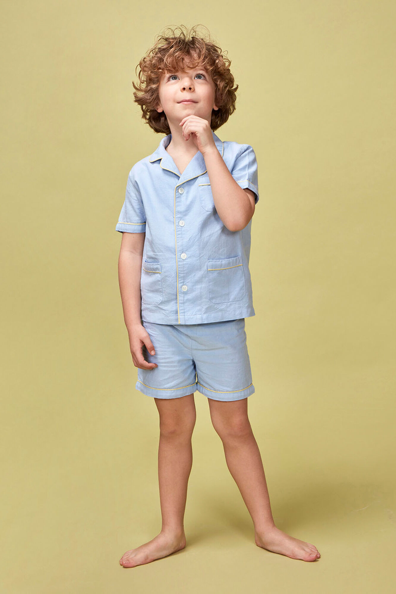 Gocco Pijama azul con vivo amarillos azul claro