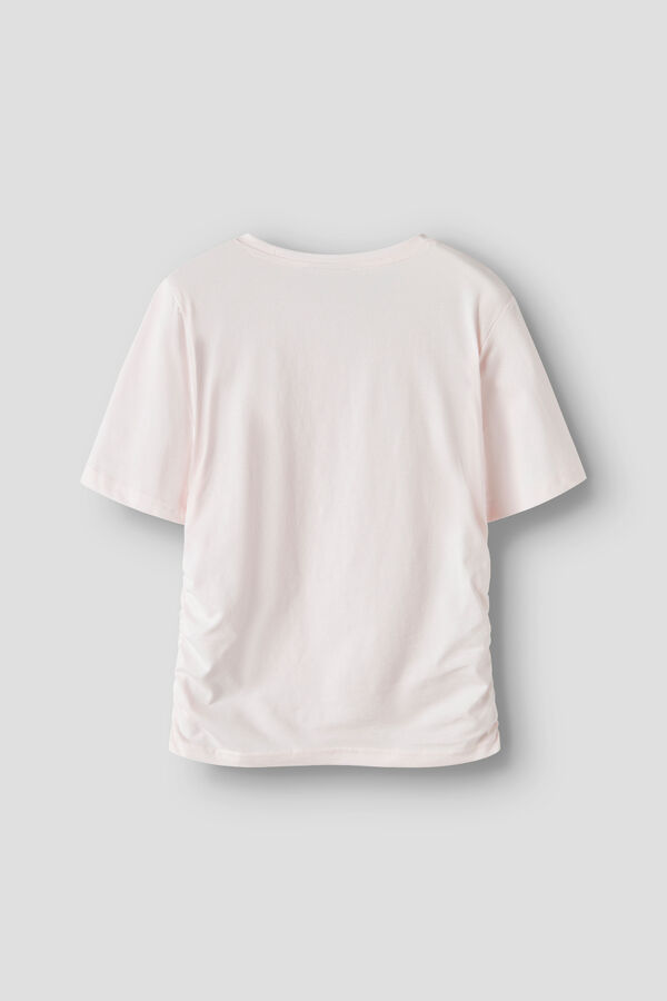 Lmtd T-shirt de manga curta com franzido rosa