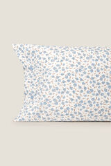 Textura Capa de almofada de algod&atilde;o com flores azul