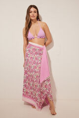 Women'secret Toalla pareo estampado floral rosa