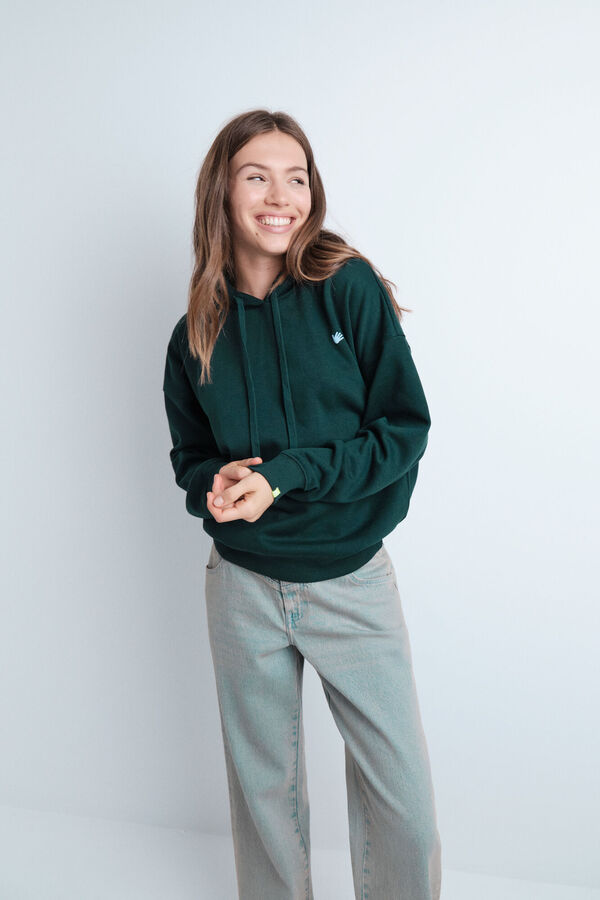 HI&BYE Sudadera capucha felpa verde verde