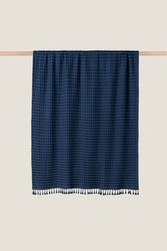 Womensecret Manta gofre algodón bambú 120x180cm. azul