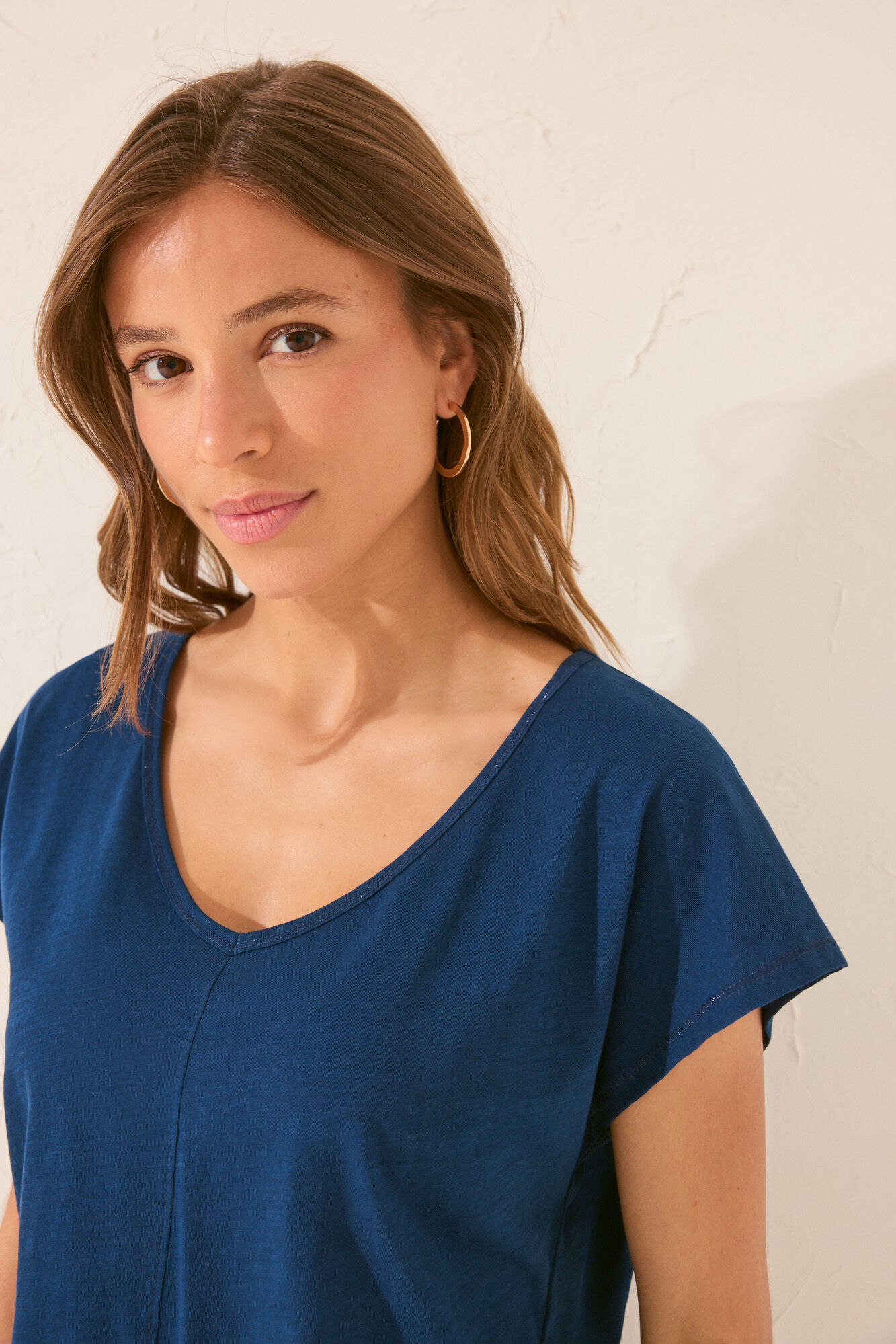 Women'secret Camiseta manga corta brillo azul