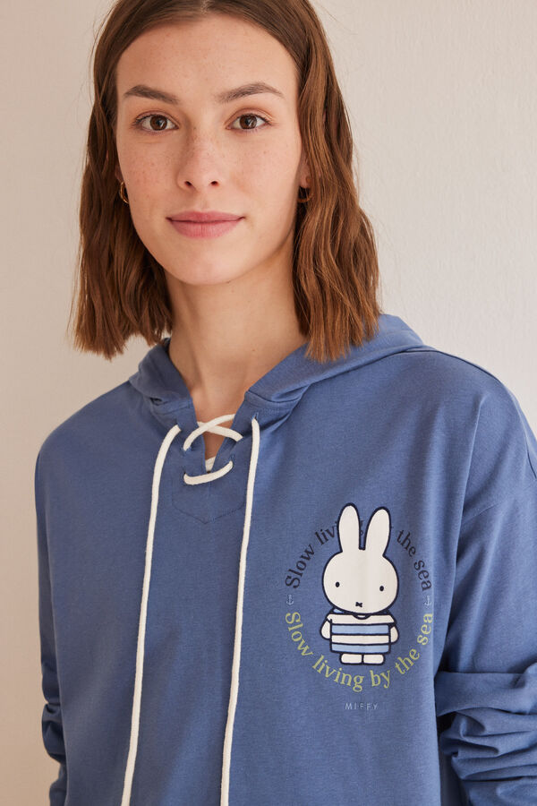 Women'secret Pijama 100% algod&oacute;n capucha Miffy azul