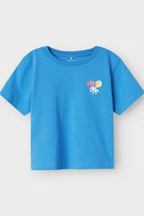 Name it Camiseta manga curta 100% algodão azul