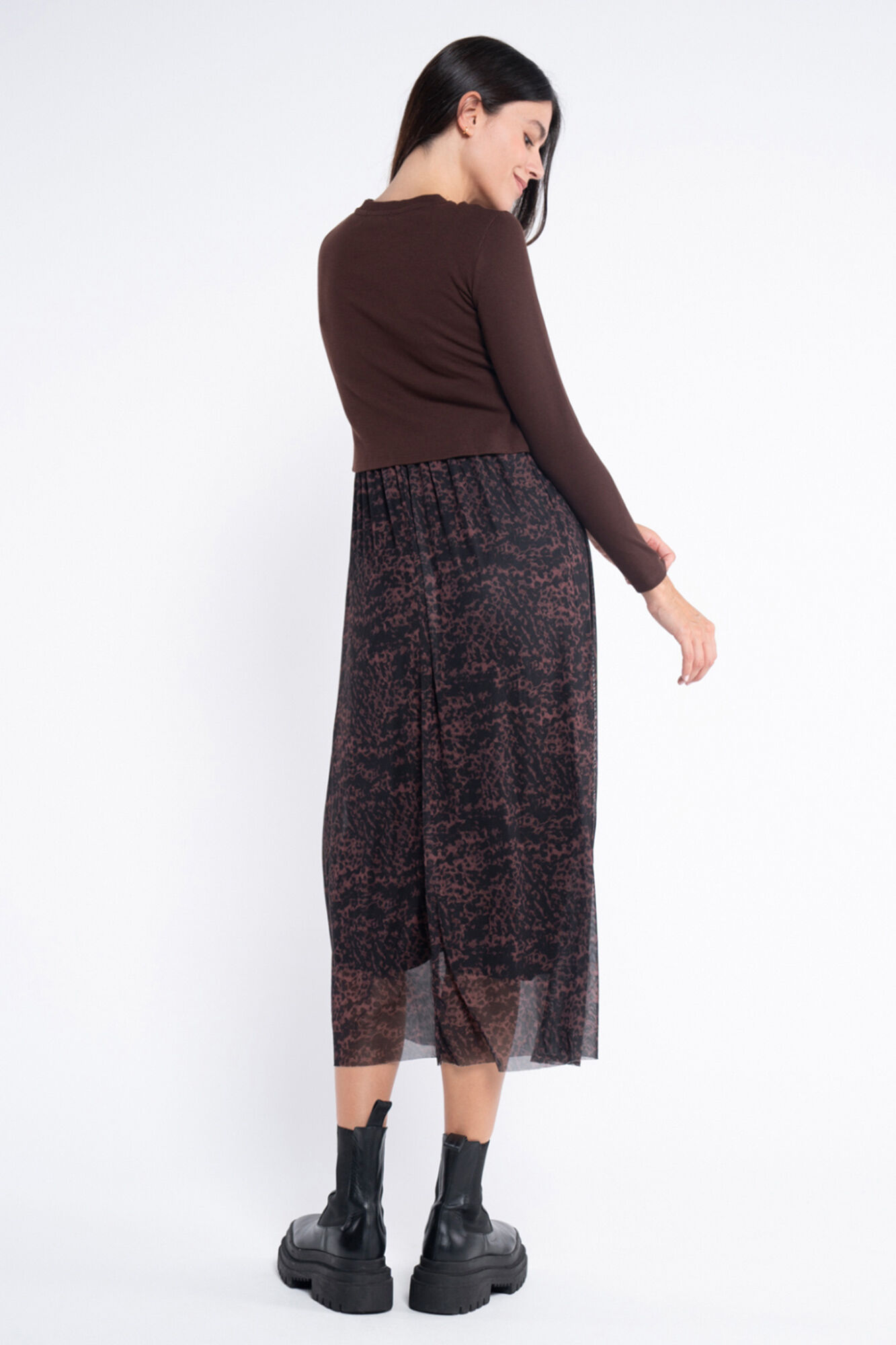 Ohma! Vestido de lactancia de tul estampado