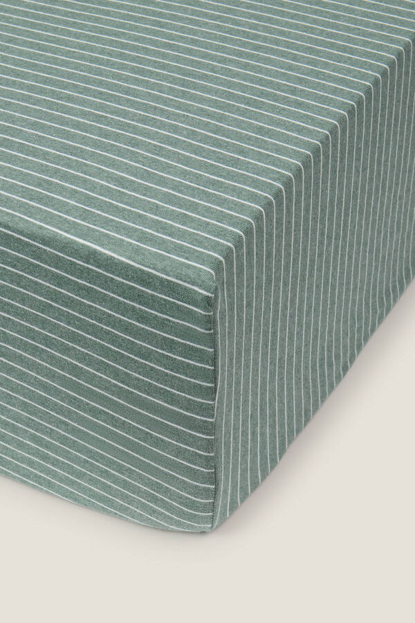 Textura Malha justa em malha de algod&atilde;o sustent&aacute;vel verde