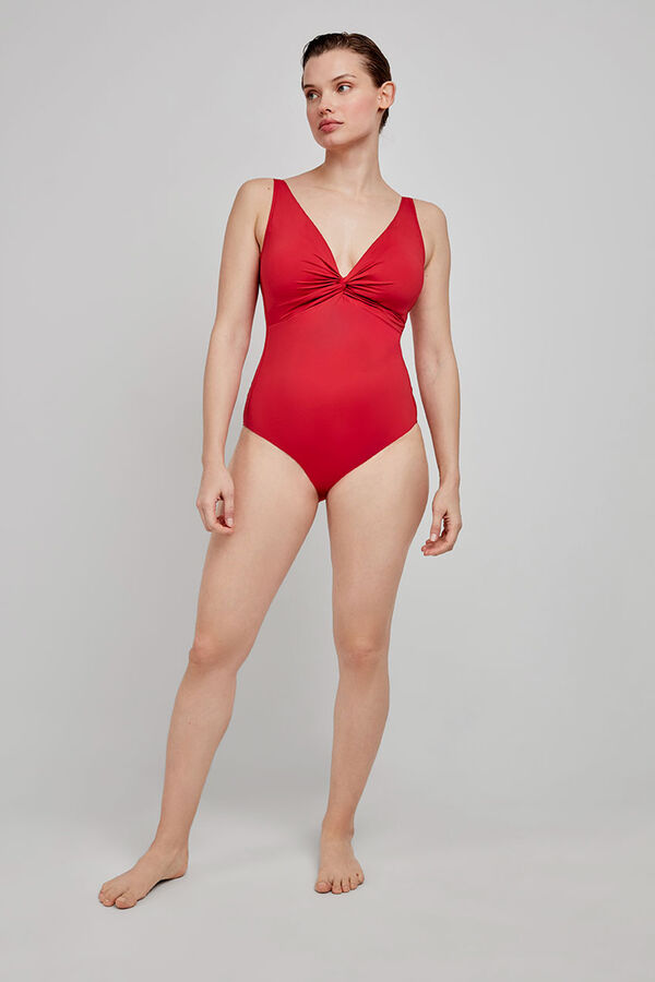 Gisela Fato de banho emagrecedor sem aro aro azul marinho vermelho