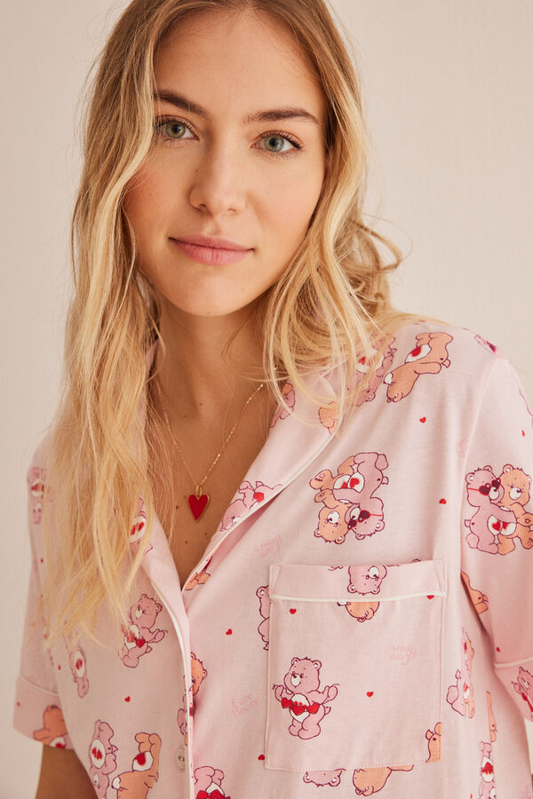 Women'secret Pijama camisero 100% algod&oacute;n Osos Amorosos rosa
