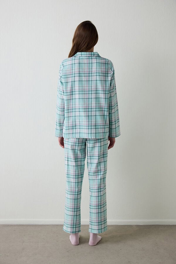 Penti Conjunto de camisa y pantal&oacute;n Ellie Checked Ls verde