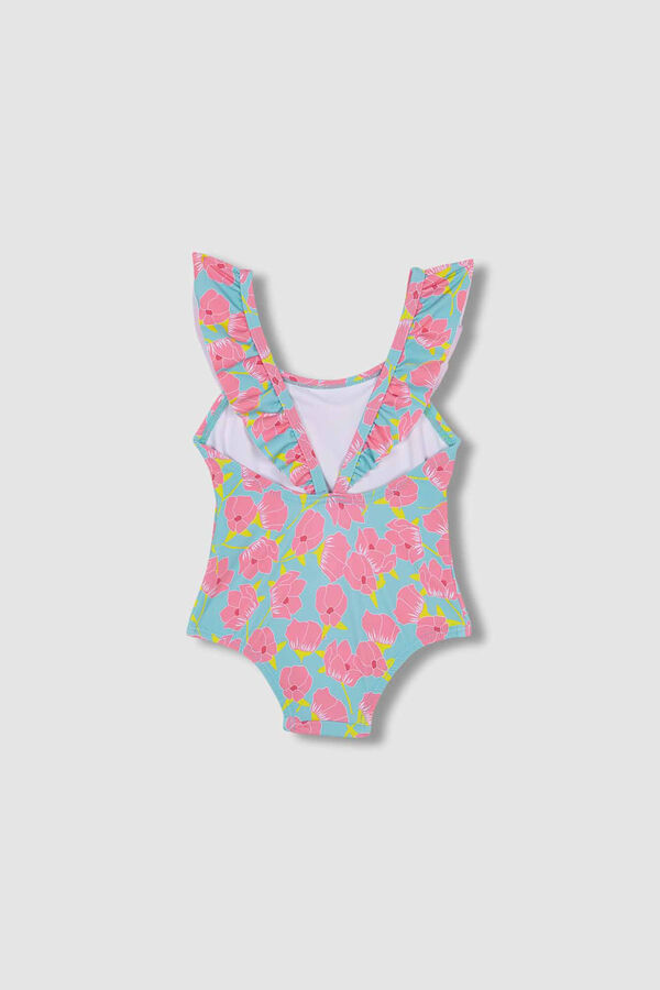 Gocco Fato de banho com estampado floral azul-claro azul