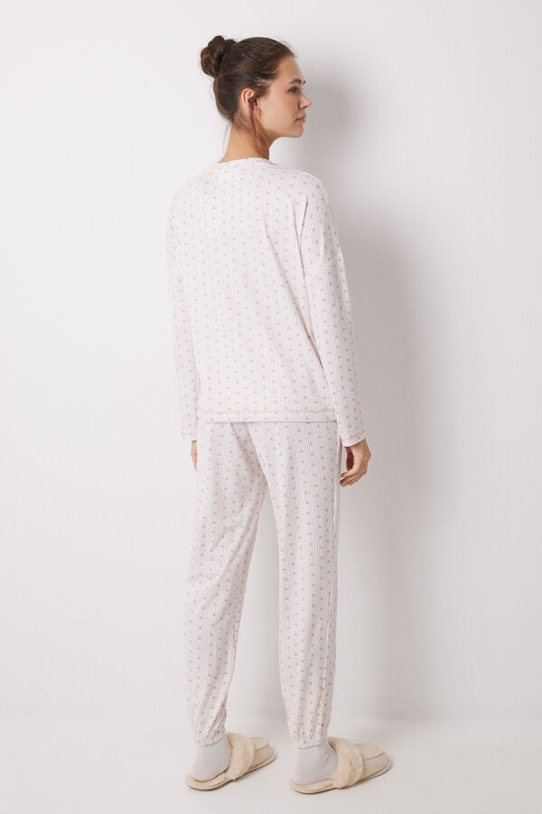 Women'secret Pijama largo estampado Mafalda  fucsia