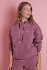 HI&BYE Sudadera capucha felpa rosa logo rosa