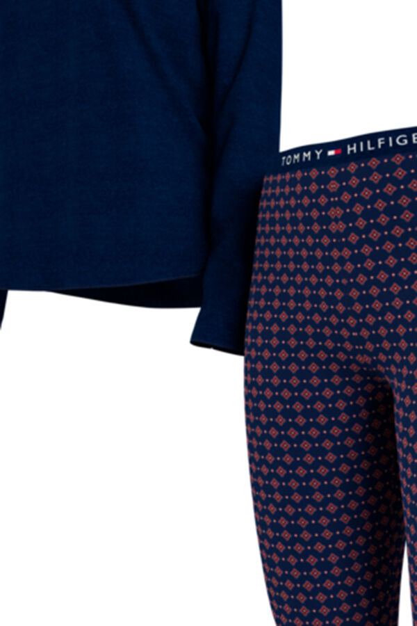Tommy Hilfiger Set de pijama largo con pantal&oacute;n de punto estampado