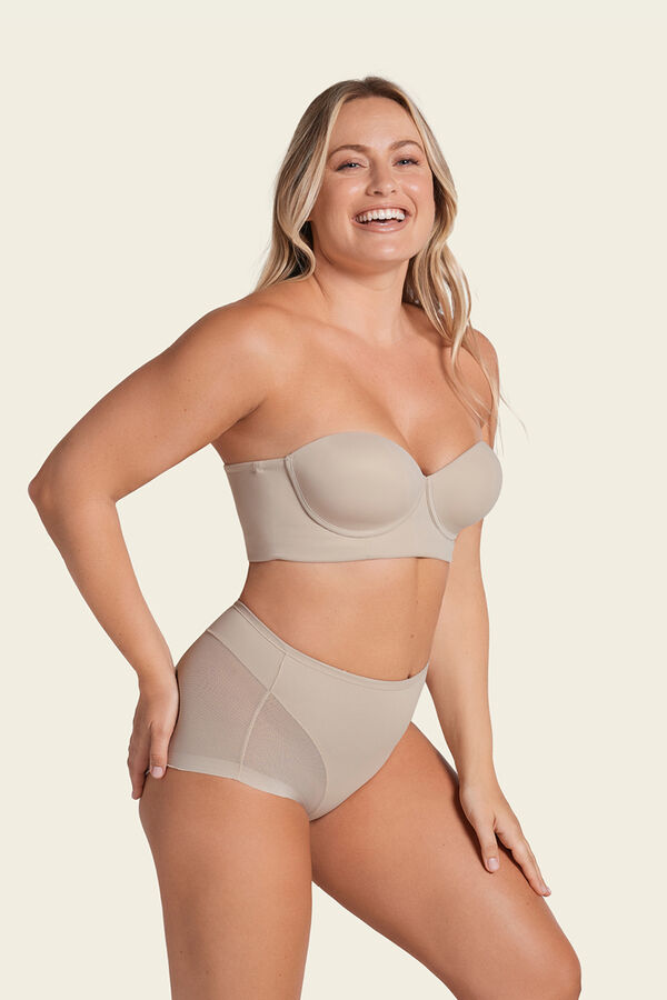 Leonisa Sin tirantes bustier 360&deg; de perfecci&oacute;n beige