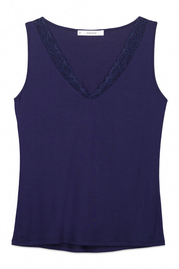 Women'secret Camiseta punto s&uacute;per suave azul azul
