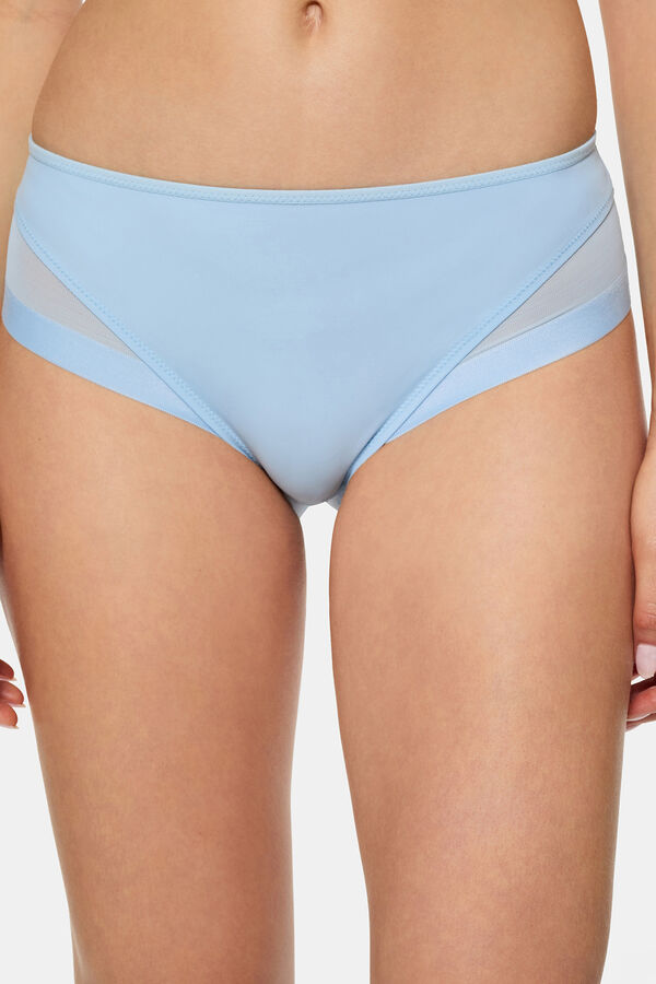 DIM Braga cl&aacute;sica Generous de suave microfibra y detalles en malla azul