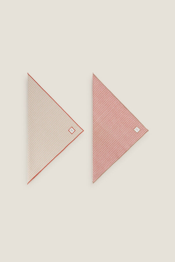 Textura Set 2 servilletas algod&oacute;n rayas nude