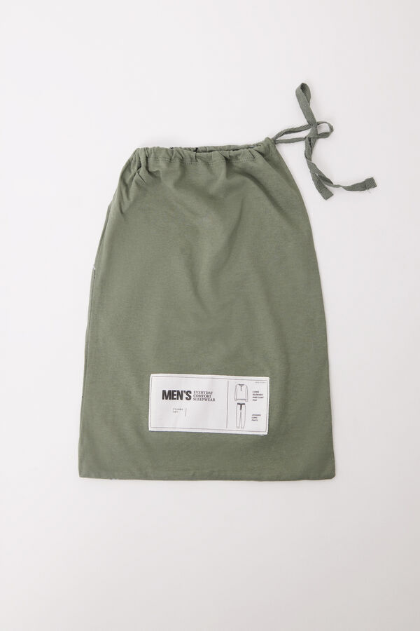 Women'secret Pijama largo hombre 100% algod&oacute;n ski verde