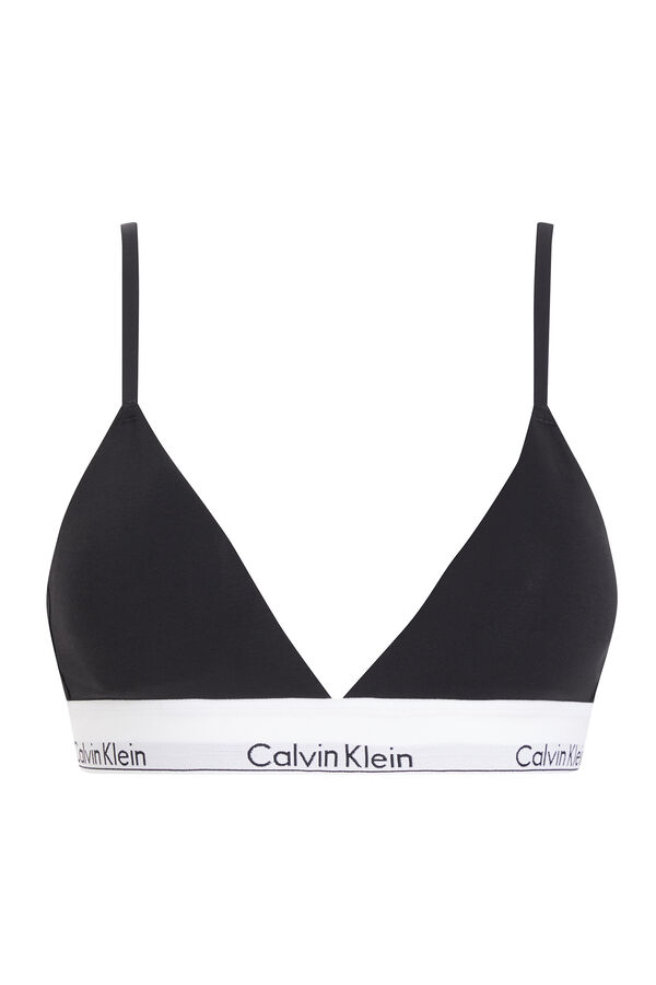 Calvin Klein Sutiã triangular com logo CK preto