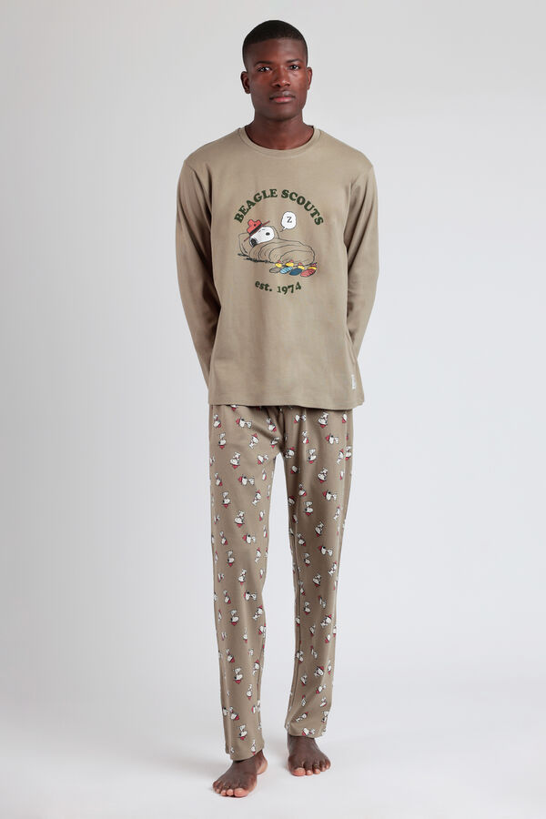 Admas Pijama Hombre Beagle Scouts Snoopy kaki
