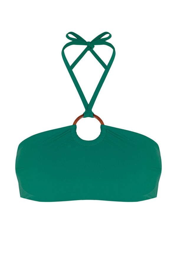Women'secret Parte de cima biquíni bandeau verde verde
