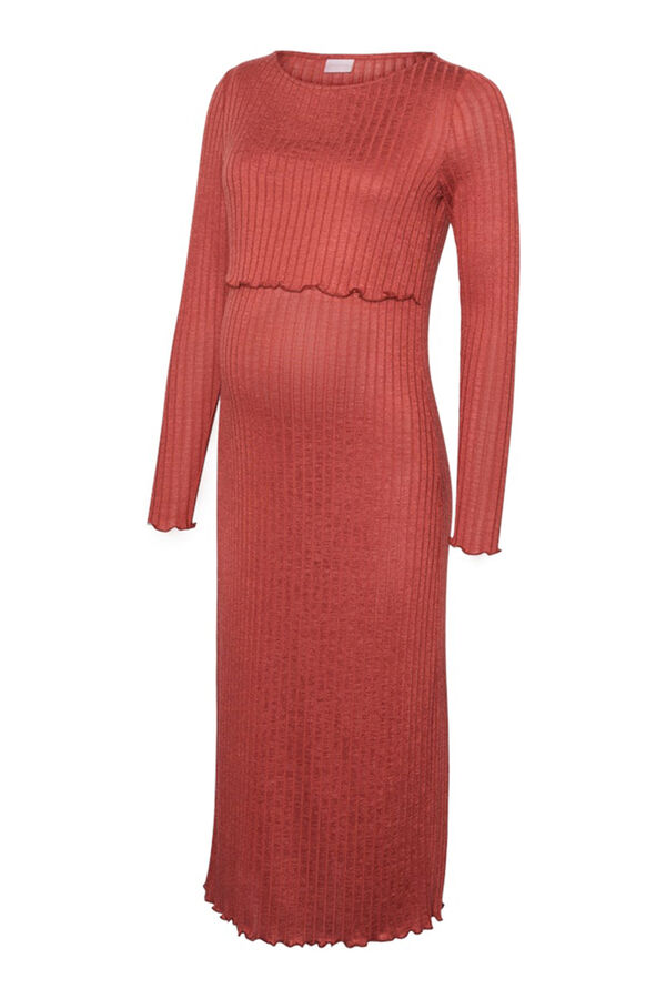 Mamalicious Vestido midi para maternity e amamenta&ccedil;&atilde;o  vermelho