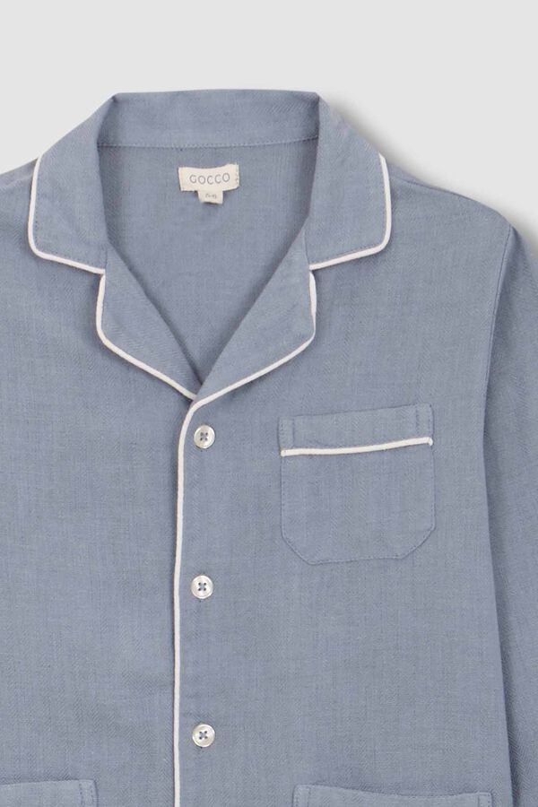 Gocco Pijama villela espiga con vivo a contraste azul turquesa