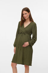 Mamalicious Vestido de maternity e amamenta&ccedil;&atilde;o de manga curta verde