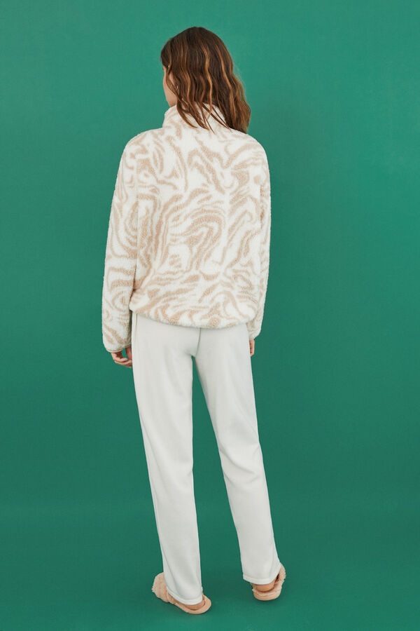 Women'secret Pijama polar croissant Manolo Bakes marfil