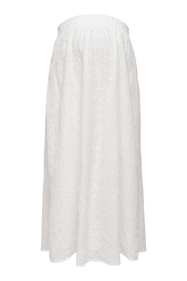 Only Maternity Saia midi com cintura el&aacute;stica para maternity branco