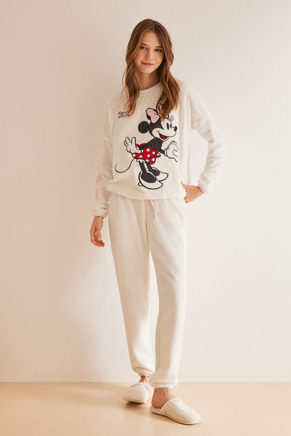 Women'secret Pijama polar Minnie cora&ccedil;&otilde;es bege