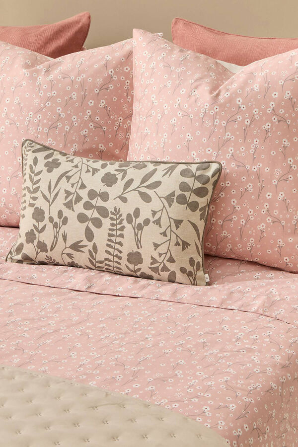 Textura Len&ccedil;ol algod&atilde;o acetinado flores rosa