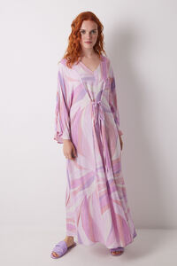 Women'secret Vestido midi viscosa print geom&eacute;trico