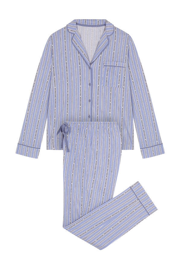 Pantalón de Pijama Mujer Rayas Celeste - Scotfield