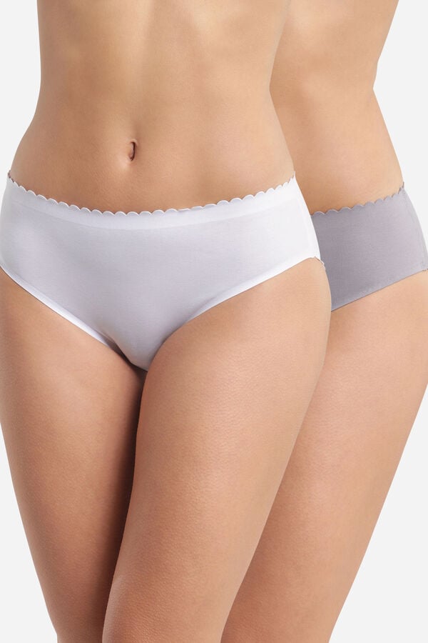 DIM Pacote de 2 cuecas midi de algod&atilde;o da linha Body Touch Cotton  multicolour