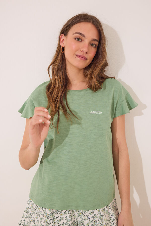 Women'secret Pijama corto 100% algodón verde verde
